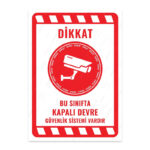 UL2094 - Bu Sınıfta Kapalı Devre Güvenlik Sistemi Vardır İkaz ve Uyarı Levhası