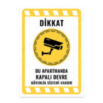UL2103 - Bu Apartmanda Kapalı Devre Güvenlik Sistemi Vardır İkaz ve Uyarı Levhası