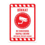 UL2114 - Bu Karavanda Kapalı Devre Güvenlik Sistemi Vardır İkaz ve Uyarı Levhası