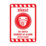 UL2118 - Bu Sınıfta Kamera ve Alarm Sistemi Vardır İkaz ve Uyarı Levhası