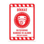 UL2124 - Bu İşyerinde Kamera ve Alarm Sistemi Vardır İkaz ve Uyarı Levhası
