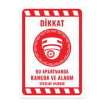 UL2126 - Bu Apartmanda Kamera ve Alarm Sistemi Vardır İkaz ve Uyarı Levhası