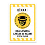 UL2127 - Bu Apartmanda Kamera ve Alarm Sistemi Vardır İkaz ve Uyarı Levhası