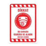 UL2132 - Bu Garajda Kamera ve Alarm Sistemi Vardır İkaz ve Uyarı Levhası