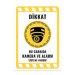 UL2133 - Bu Garajda Kamera ve Alarm Sistemi Vardır İkaz ve Uyarı Levhası