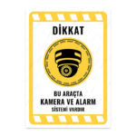 UL2137 - Bu Araçta Kamera ve Alarm Sistemi Vardır İkaz ve Uyarı Levhası