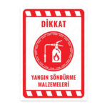 UL2279 - Yangın Söndürme Malzemeleri İkaz ve Uyarı Levhası