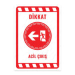 UL2280 - Acil Çıkış Sol Yöne İkaz ve Uyarı Levhası