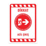 UL2281 - Acil Çıkış Sağ Yöne İkaz ve Uyarı Levhası