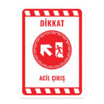 UL2284 - Acil Çıkış Sol Yöne Yukarı İkaz ve Uyarı Levhası