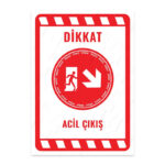 UL2286 - Acil Çıkış Sağ Yöne Aşağı İkaz ve Uyarı Levhası
