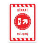 UL2288 - Acil Çıkış Sağ Yöne Yukarı İkaz ve Uyarı Levhası