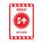 UL2289 - Acil Çıkış Sağ Yöne Yukarı İkaz ve Uyarı Levhası