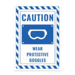 UL2326-ENG - Koruyucu Gözlük Tak İkaz ve Uyarı Levhası