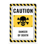 UL2329-ENG - Ölüm Tehlikesi İkaz ve Uyarı Levhası
