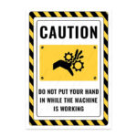 UL2339-ENG - Makine Çalışırken Elini Sokma İkaz ve Uyarı Levhası