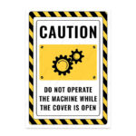 UL2340-ENG - Kapak Açıkken Makineyi Çalıştırma İkaz ve Uyarı Levhası
