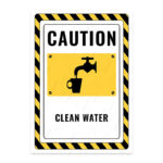 UL2354-ENG - Temiz Su İkaz ve Uyarı Levhası