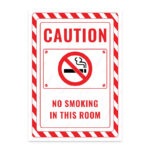 UL2393-ENG - Bu Odada Sigara İçmek Yasaktır İkaz ve Uyarı Levhası