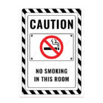 UL2394-ENG - Bu Odada Sigara İçmek Yasaktır İkaz ve Uyarı Levhası