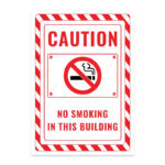 UL2395-ENG - Bu Binada Sigara İçmek Yasaktır İkaz ve Uyarı Levhası