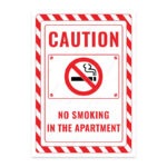 UL2401-ENG - Apartmanda Sigara İçmek Yasaktır İkaz ve Uyarı Levhası