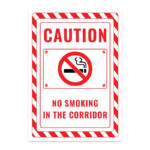 UL2403-ENG - Koridorda Sigara İçmek Yasaktır İkaz ve Uyarı Levhası