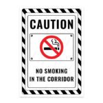 UL2404-ENG - Koridorda Sigara İçmek Yasaktır İkaz ve Uyarı Levhası