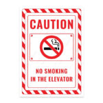 UL2409-ENG - Asansörde Sigara İçmek Yasaktır İkaz ve Uyarı Levhası