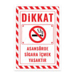 UL2409 - Asansörde Sigara İçmek Yasaktır İkaz ve Uyarı Levhası