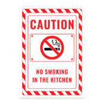 UL2411-ENG - Mutfakta Sigara İçmek Yasaktır İkaz ve Uyarı Levhası