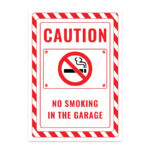 UL2415-ENG - Garajda Sigara İçmek Yasaktır İkaz ve Uyarı Levhası