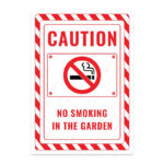 UL2421-ENG - Bahçede Sigara İçmek Yasaktır İkaz ve Uyarı Levhası