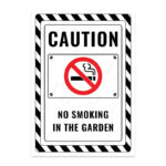 UL2422-ENG - Bahçede Sigara İçmek Yasaktır İkaz ve Uyarı Levhası