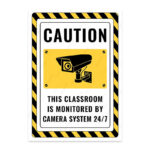 UL2458-ENG - Bu Sınıf 7/24 Kamera Sistemi ile İzlenmektedir İkaz ve Uyarı Levhası