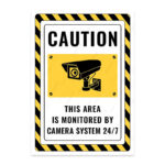 UL2462-ENG - Bu Alan 7/24 Kamera Sistemi ile İzlenmektedir İkaz ve Uyarı Levhası