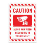 UL2485-ENG - Bu Alanda 7/24 Ses ve Görüntü Kaydı Yapılmaktadır İkaz ve Uyarı Levhası