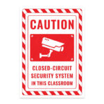 UL2505-ENG - Bu Sınıfta Kapalı Devre Güvenlik Sistemi Vardır İkaz ve Uyarı Levhası