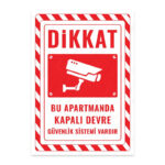 UL2513 - Bu Apartmanda Kapalı Devre Güvenlik Sistemi Vardır İkaz ve Uyarı Levhası