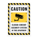 UL2514-ENG - Bu Apartmanda Kapalı Devre Güvenlik Sistemi Vardır İkaz ve Uyarı Levhası