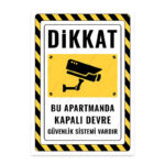 UL2514 - Bu Apartmanda Kapalı Devre Güvenlik Sistemi Vardır İkaz ve Uyarı Levhası
