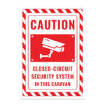 UL2525-ENG - Bu Karavanda Kapalı Devre Güvenlik Sistemi Vardır İkaz ve Uyarı Levhası