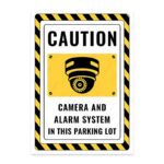 UL2542-ENG - Bu Otoparkta Kamera ve Alarm Sistemi Vardır İkaz ve Uyarı Levhası