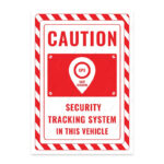UL2551-ENG - Bu Araçta Güvenli Takip Sistemi Vardır İkaz ve Uyarı Levhası
