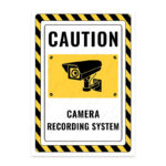 UL2556-ENG - Dikkat Kamera Kayıt Sistemi Vardır İkaz ve Uyarı Levhası