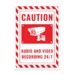 UL2557-ENG - Dikkat 7/24 Ses ve Görüntü Kaydı Yapılmaktadır İkaz ve Uyarı Levhası