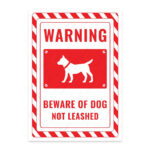 UL2567-ENG - Dikkat Köpek Var Bağlı Değil İkaz ve Uyarı Levhası