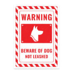 UL2571-ENG - Dikkat Köpek Var Bağlı Değil İkaz ve Uyarı Levhası