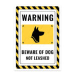 UL2572-ENG - Dikkat Köpek Var Bağlı Değil İkaz ve Uyarı Levhası