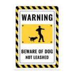 UL2576-ENG - Dikkat Köpek Var Bağlı Değil İkaz ve Uyarı Levhası